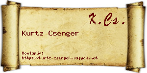 Kurtz Csenger névjegykártya